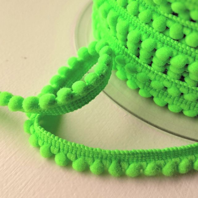 Neon Green (col. 592) - Mini Pom Pom Trim - 6mm