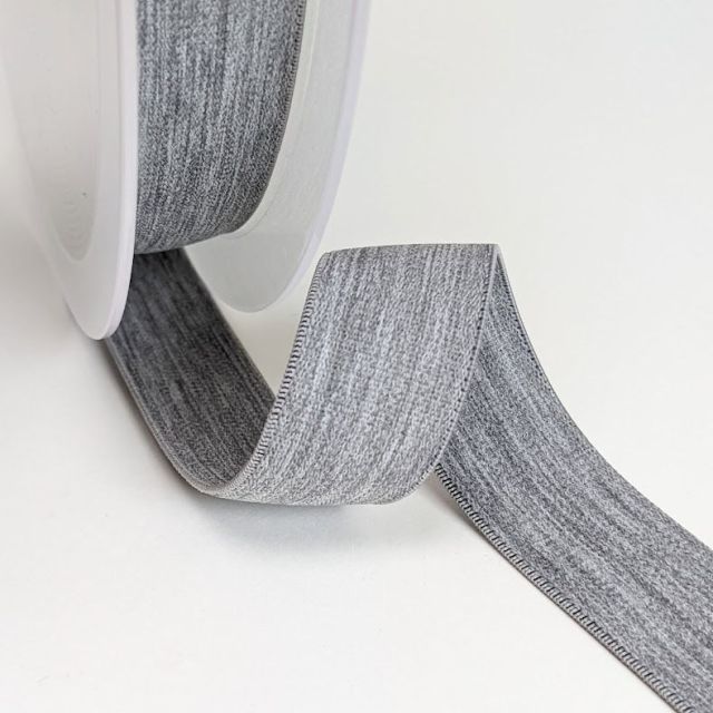 "Soft Touch" Elastic 25mm - Light Grey Melange (Col.563)