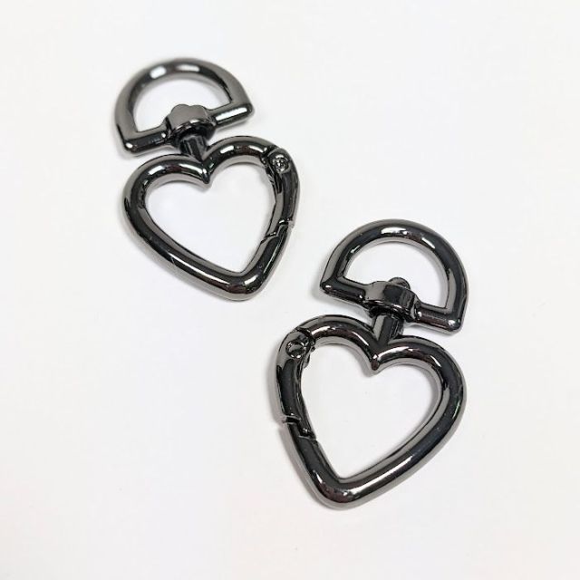 Swivel Hook - Heart - Gunmetal (Set of 2)