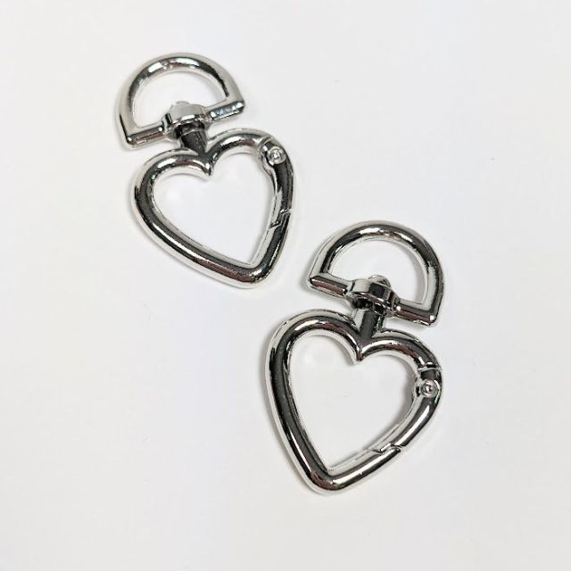 Swivel Hook - Heart - Silver (Set of 2)