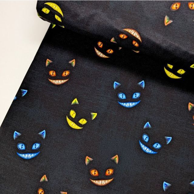 Softshell - Scary Cats on Black with Black Fleece Lining