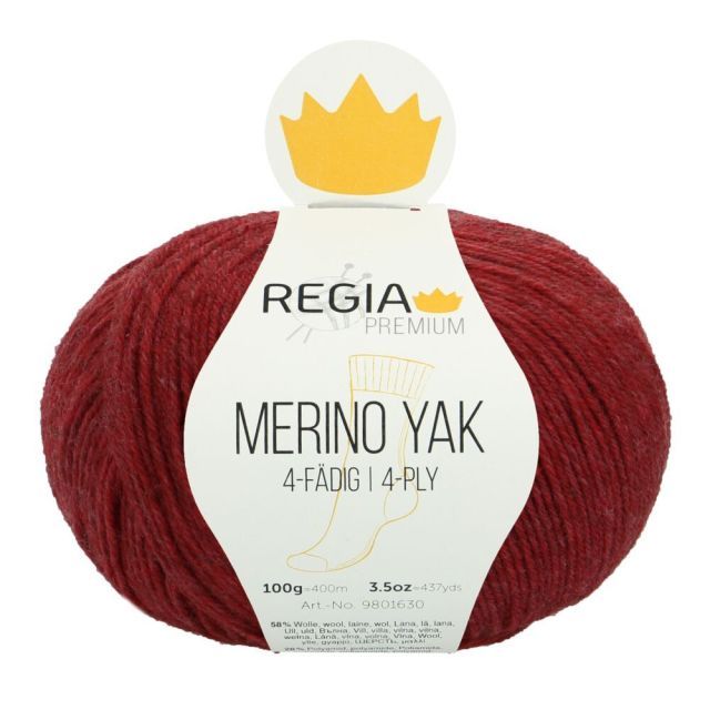 REGIA 4-Ply PREMIUM Merino Yak 100g - Raspberry Melange