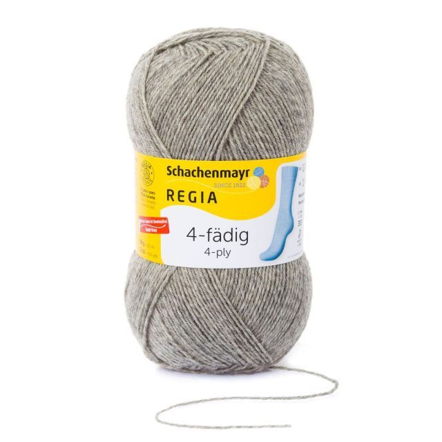 REGIA 4-Ply Solid Sock Yarn 100g - Mottled Flannel Col. 33