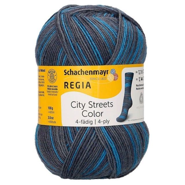 Regia 4-Ply Color Self Patterning Sock Yarn 100g Skein - Midtown Col. 02890
