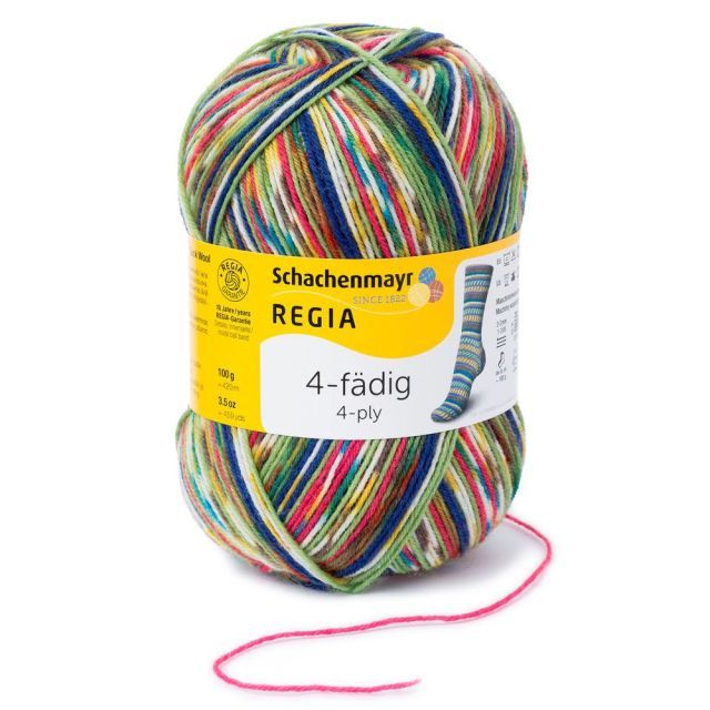 Regia 4-Ply Color Self Patterning Sock Yarn 100g Skein - Tropical Mix Col. 09386