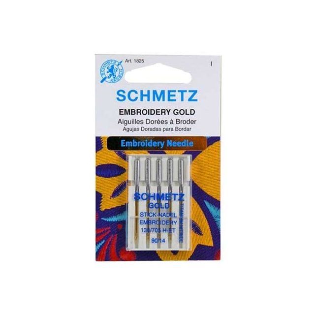 Schmetz 1825 Gold Embroidery Needles, Size 90/14 - 1825