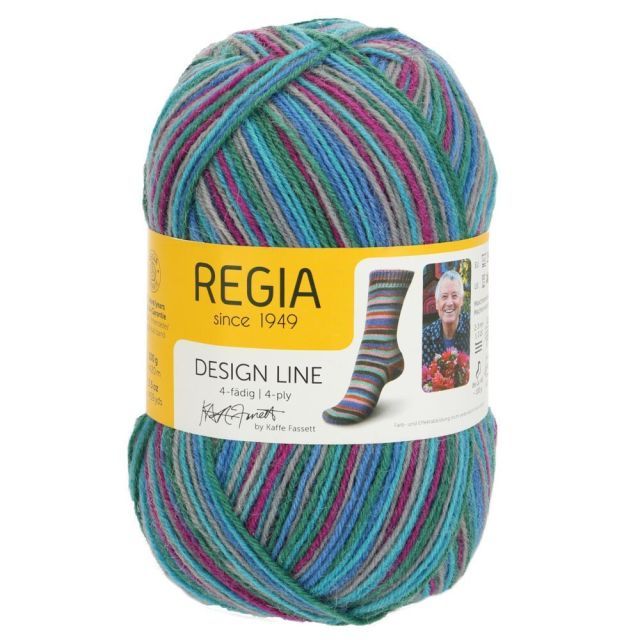 REGIA Design Line 4Ply 100g - Self Patterning Sock Yarn - Cool Color