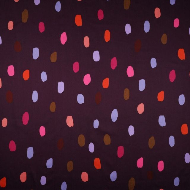 Summer Dots  - Cotton Satin -  Dark Purple - Nerida Hansen Collection