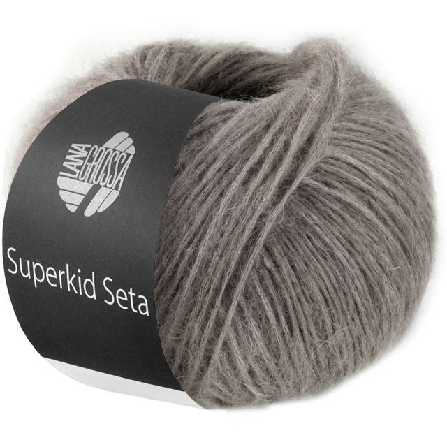 Superkid Seta - Mohair and Silk Tube Yarn Light Grey col.020 - 25g Skein by Lana Grossa