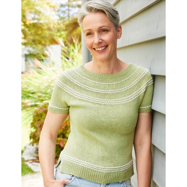 Top Down Shirt SOMMERSEIDE (Summer Silk) 36/38 - Pattern + Yarn Bundle - Landlust 03/24 Design 05 LANA GROSSA