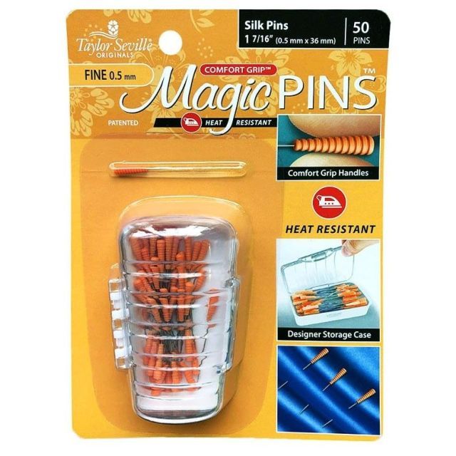 Magic Silk Pins FINE (0.5mm) L36mm - 50 pcs by Taylor of Seville