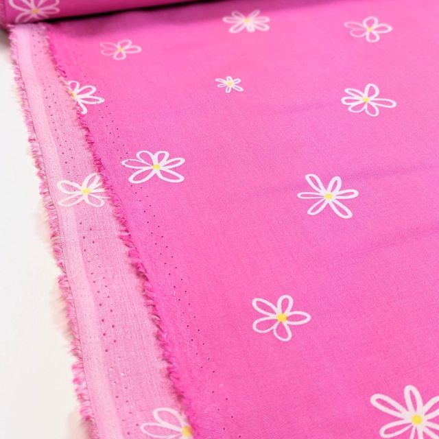 Daisies - Viscose Challis - Pink