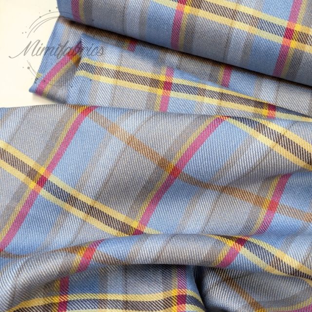Viscose Woven - Yarn Dyed Checks in Blue