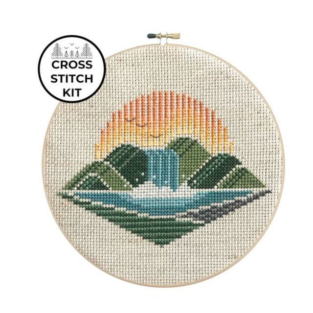 Cross Stitch Kit - Waterfall Vista by Pigeon Coop