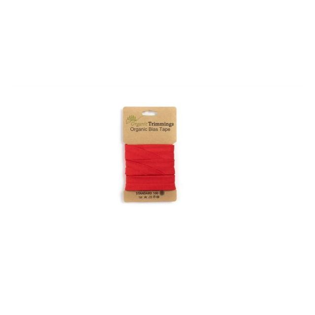 Organic  Jersey Bias Tape - Red - 10mm x 3m