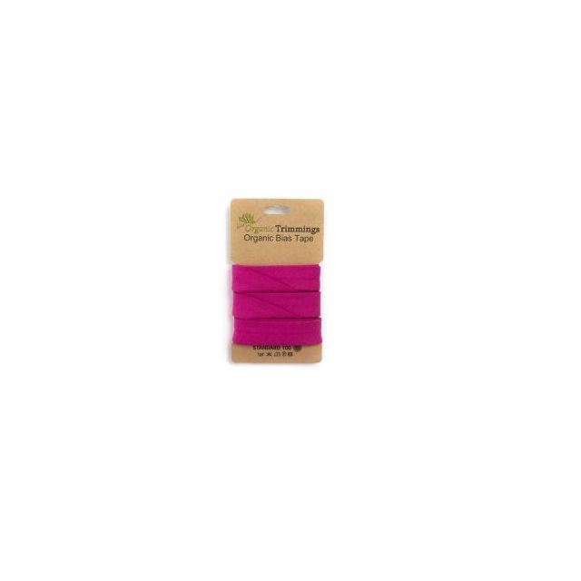 Organic  Jersey Bias Tape - Fuchsia - 10mm x 3m