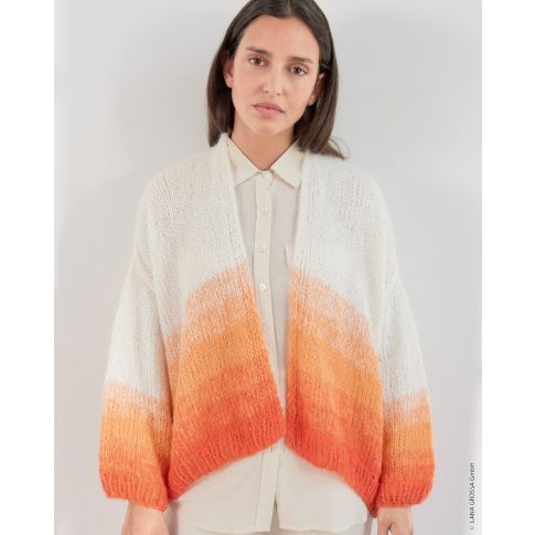 gradient cardigan made with SETASURI by Lana Grossa