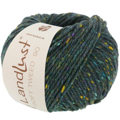 Landlust Soft Tweed 90 - Virgin Merino Wool Yarn - Dark Green Col. 16 - 50g Skein by Lana Grossa