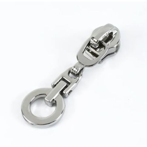 Zipper Pull #5 - Bold Circle - Silver (Set of 5)